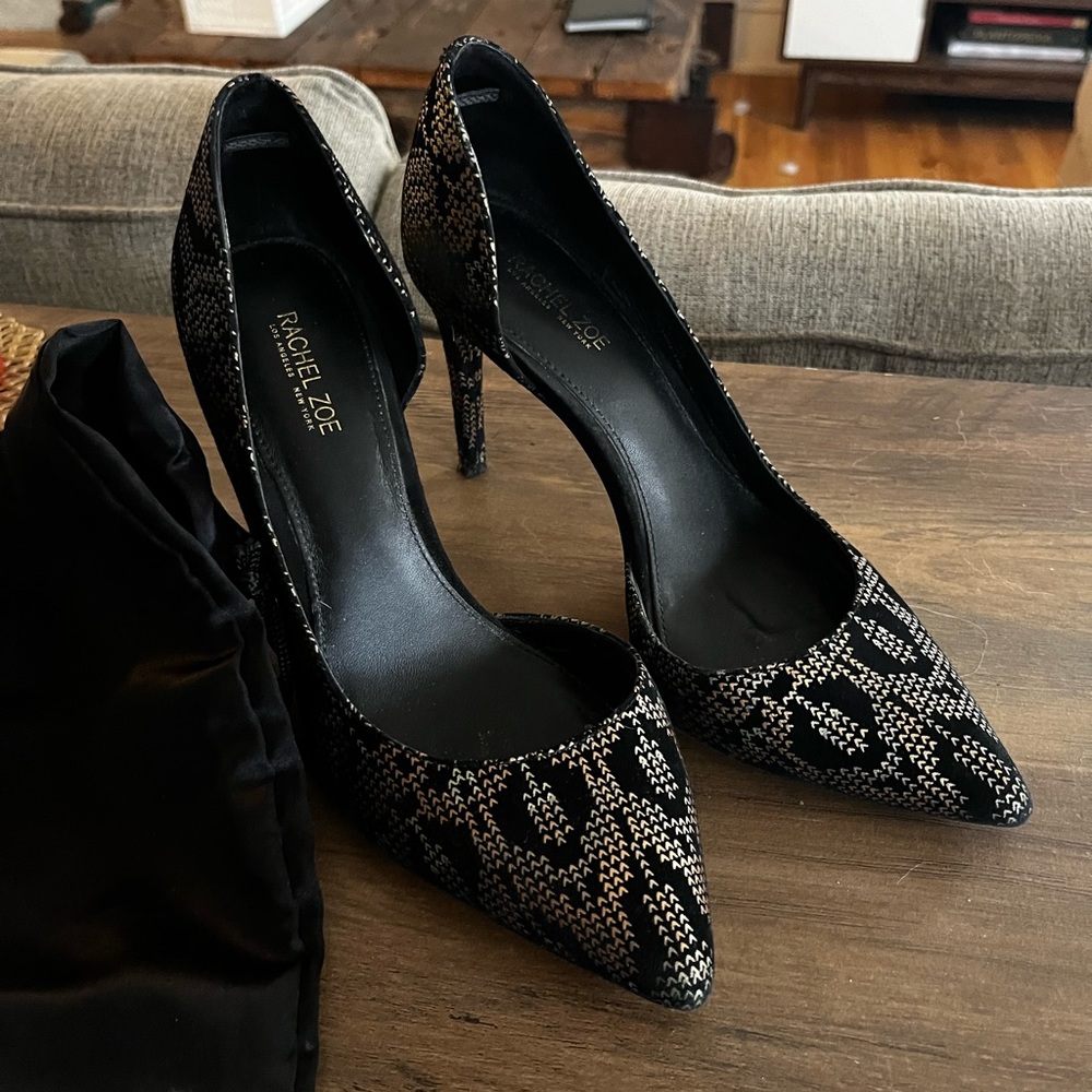 Rachel Zoe black and gold pumps
